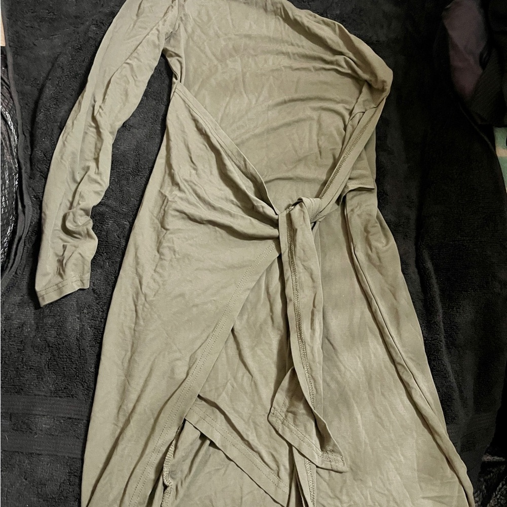 Target Olive Maxi Wrap Dress